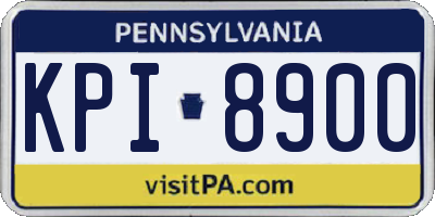 PA license plate KPI8900