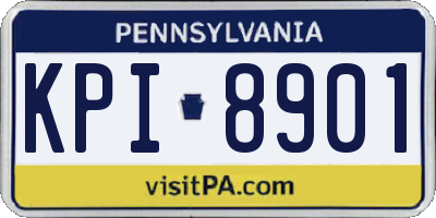 PA license plate KPI8901