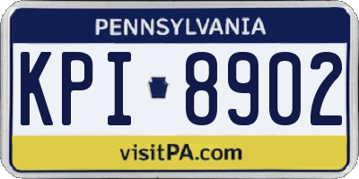 PA license plate KPI8902