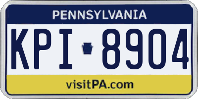 PA license plate KPI8904