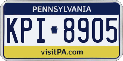 PA license plate KPI8905