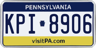 PA license plate KPI8906