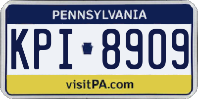 PA license plate KPI8909