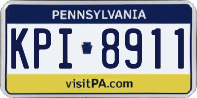 PA license plate KPI8911
