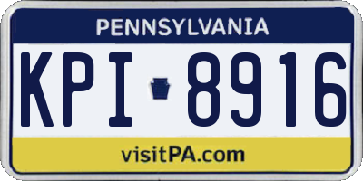 PA license plate KPI8916