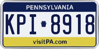 PA license plate KPI8918