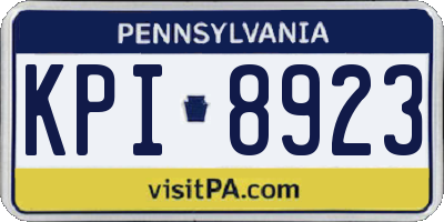 PA license plate KPI8923