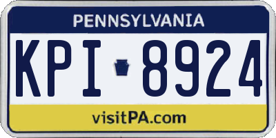PA license plate KPI8924