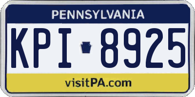 PA license plate KPI8925