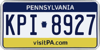 PA license plate KPI8927