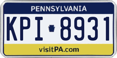 PA license plate KPI8931
