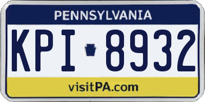 PA license plate KPI8932