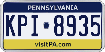 PA license plate KPI8935