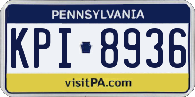 PA license plate KPI8936