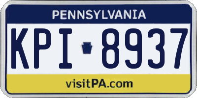PA license plate KPI8937