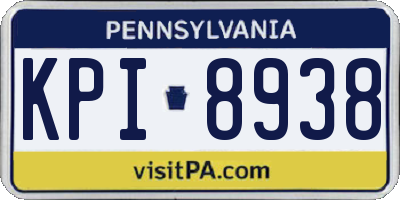 PA license plate KPI8938