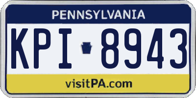PA license plate KPI8943