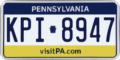 PA license plate KPI8947