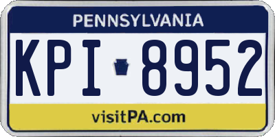 PA license plate KPI8952