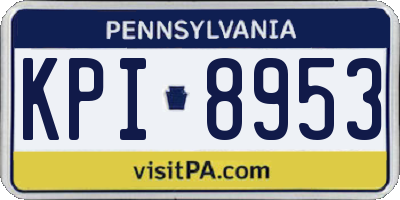 PA license plate KPI8953