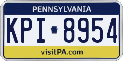 PA license plate KPI8954