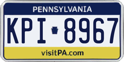 PA license plate KPI8967