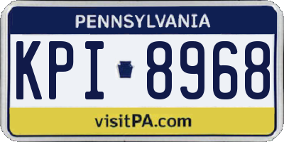 PA license plate KPI8968