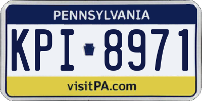 PA license plate KPI8971