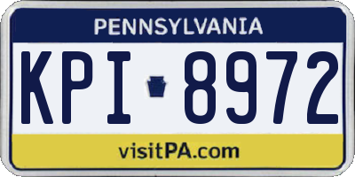 PA license plate KPI8972