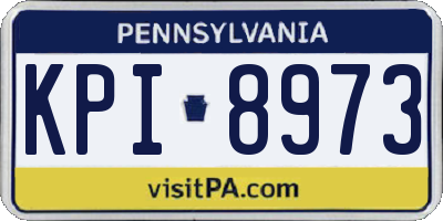 PA license plate KPI8973