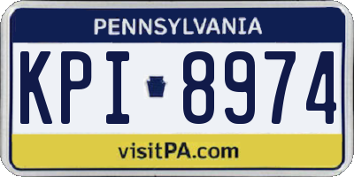 PA license plate KPI8974