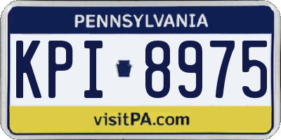 PA license plate KPI8975