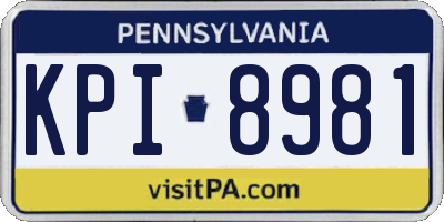 PA license plate KPI8981