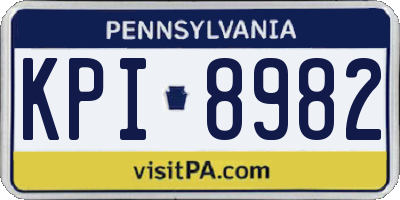 PA license plate KPI8982
