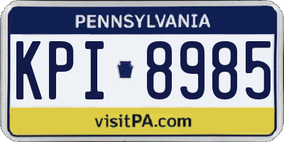 PA license plate KPI8985