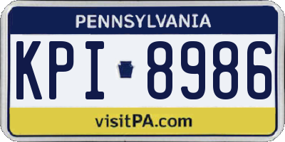PA license plate KPI8986