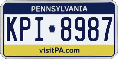 PA license plate KPI8987