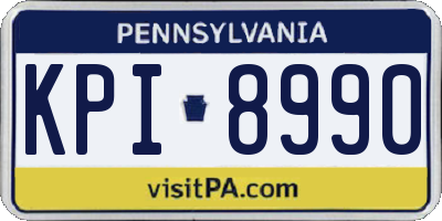 PA license plate KPI8990