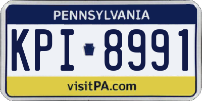 PA license plate KPI8991