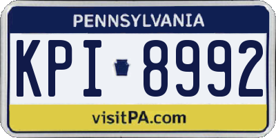 PA license plate KPI8992