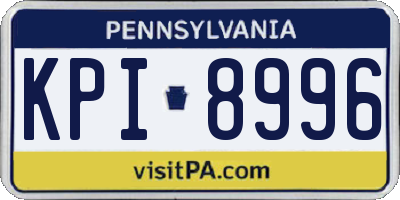 PA license plate KPI8996