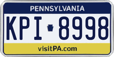 PA license plate KPI8998