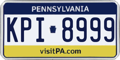 PA license plate KPI8999