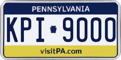 PA license plate KPI9000