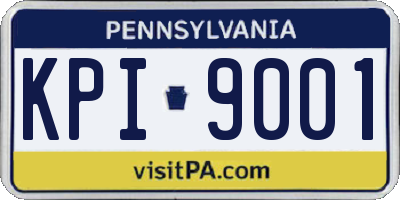 PA license plate KPI9001
