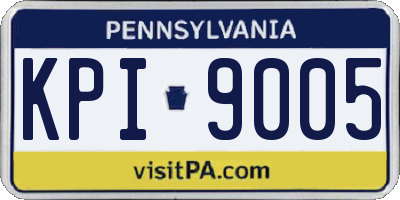 PA license plate KPI9005
