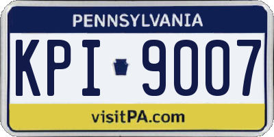 PA license plate KPI9007
