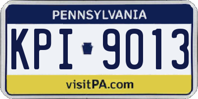 PA license plate KPI9013