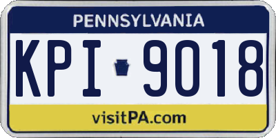 PA license plate KPI9018