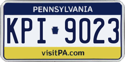 PA license plate KPI9023